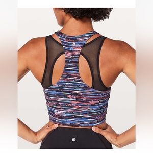 LULULEMON Break Free Tank Nulux Hinshu Alpine White Multi/Black Size 6